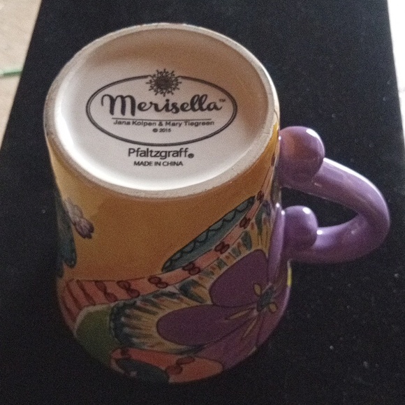 Set Of Two, Pfaltzgraff Purple and Yellow Floral Mug, Merisella - Picture 2 of 8
